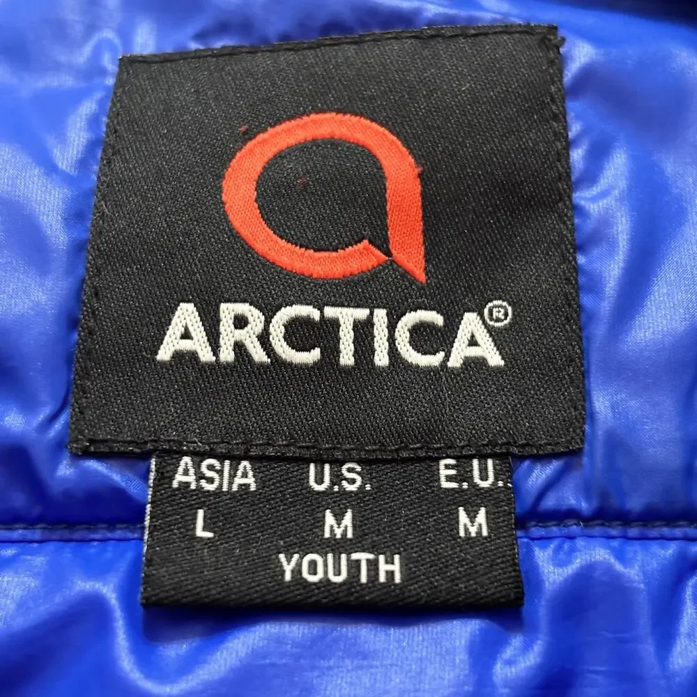 Arctica Ski Puffer Jacket Youth Medium 8-10 Blue Nylon Hooded Full Zip